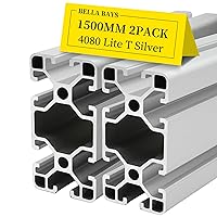 Vista 36 de BELLA BAYS 2 unids 19.69 pulgadas 19.685 in 4080 T Ranura perfil de extrusión de aluminio estándar europeo anodizado plata anodizado marco guía