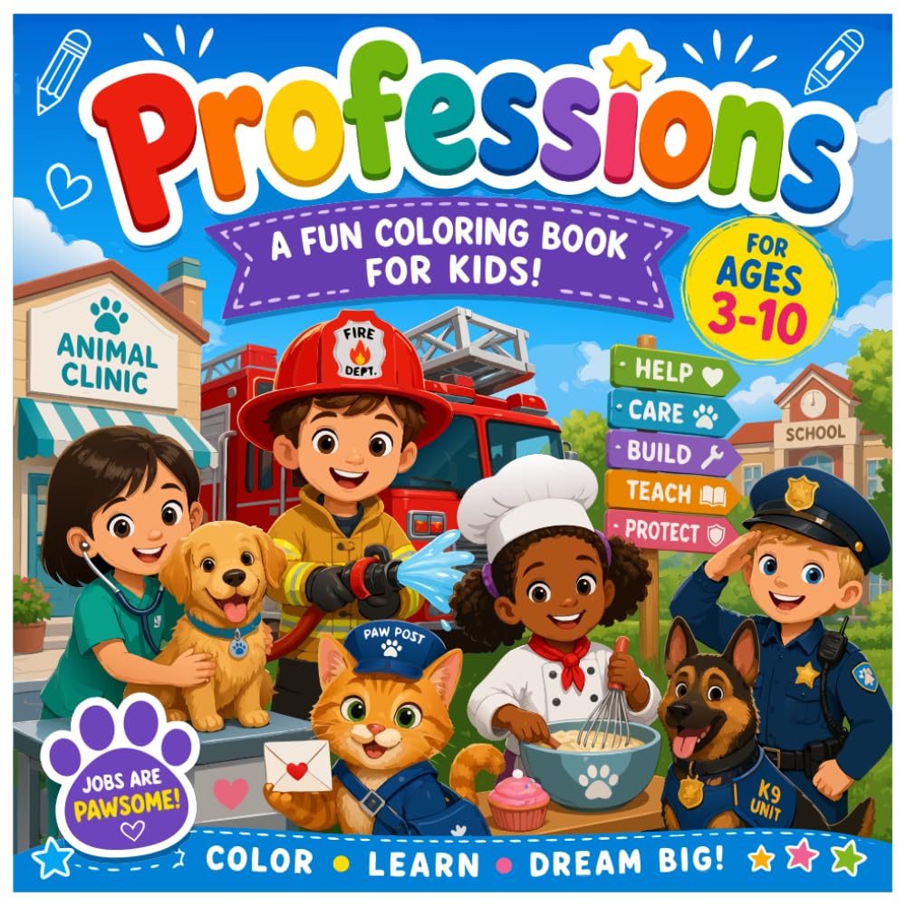 Coloring Book: Professions – Inspiring Jobs for Creative Kids