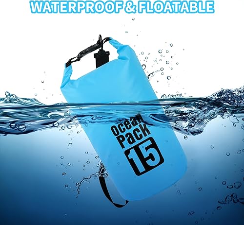 Miniatura 5 de Dry Bag impermeable para mujeres y hombres, 20L enrollada, ligera, bolsa de almacenamiento en seco con funda para teléfono para viajes, natación,