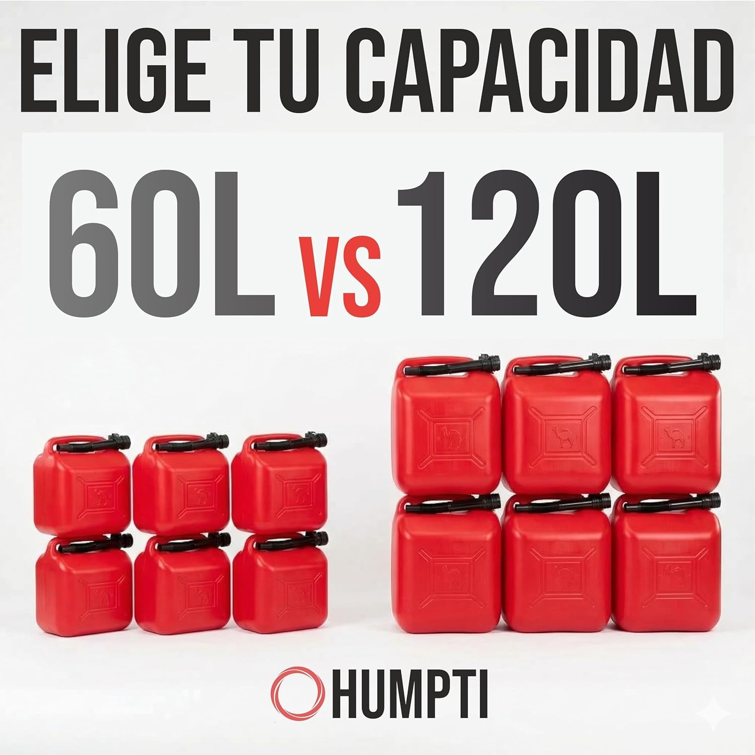 Garrafa Gasolina 10L Homologada Pack de 6 - Bidón Combustible Plástico con Visor de Nivel - Bidones para Gasolina y Gasoil Homologados 60 Litros