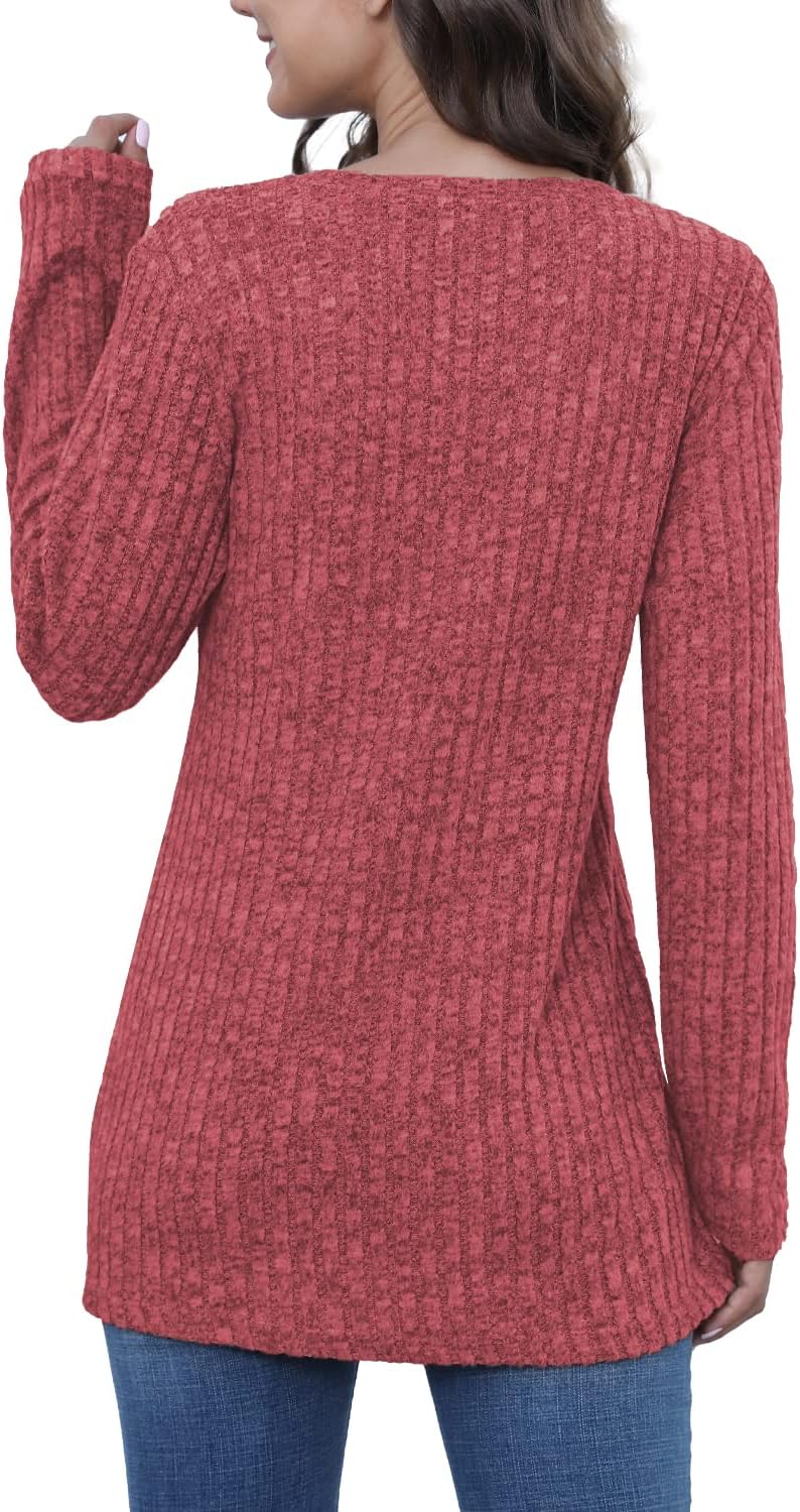 JomeDesign Long Sleeve Shirts for Women Crew Neck Lightweight Sweater Loose Casual Tunic Tops - Image 2