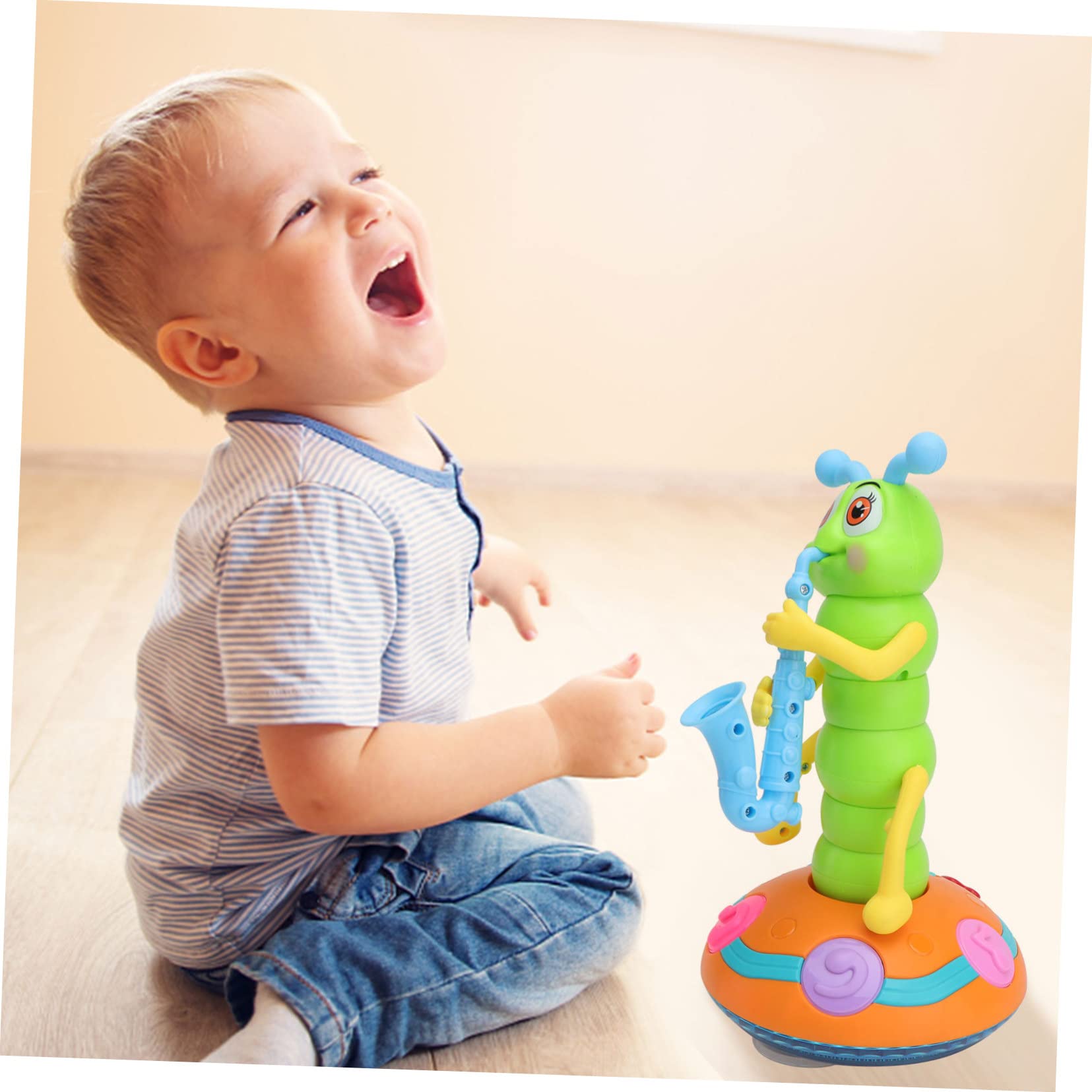 Abaodam Giocattolo Musicale Elettrico del Bruco Multifunzionale per Bambini Luci e Danza, Giocattolo Educativo in Plastica Resistente per Prima Infanzia, Divertente per Colore Casuale