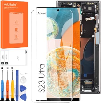 6.8 for Samsung Galaxy S23 Ultra SM-S918U SM-S918U1 SM- S918B SM-S918W SM-S918E LCD S23 Ultra LCD Display Touch Screen Digitizer Assembly Replacment Parts(with Black Frame)