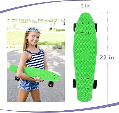 Miniatura 6 de Cruiser Skateboard Mini Cruiser de 22 pulgadas para niños, adolescentes, principiantes