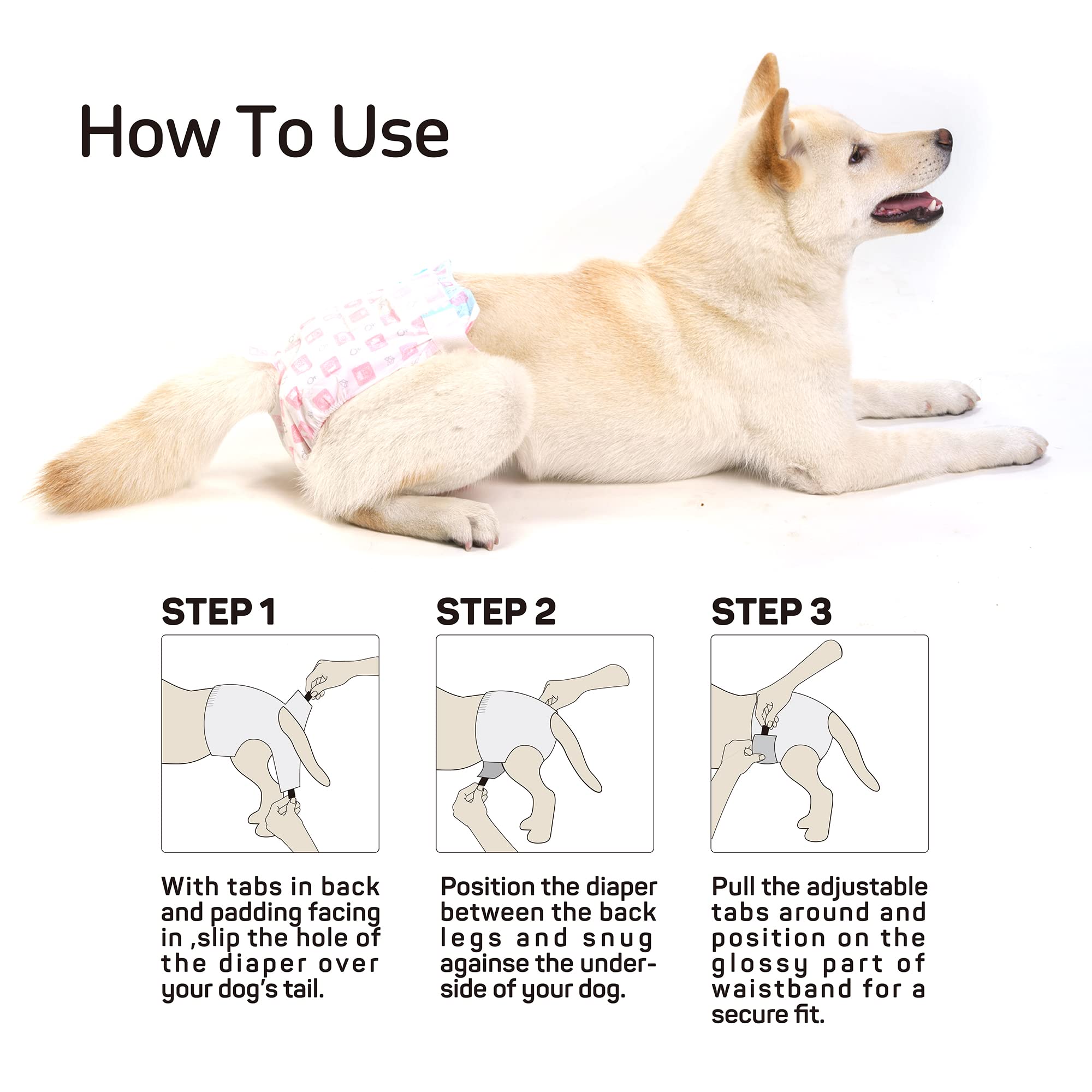 BarkButler x FOFOS Diaper Male Dog M – Dog Diapers Male, Dog Diapers Male Small (Waist Size 24–41 cm, 10pcs) – White