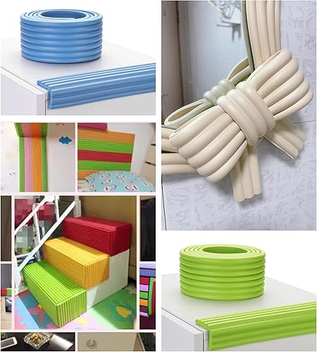 Miniatura 2 de Cobertura multifuncional de borde y esquina para bebé, parachoques de seguridad para bebés, 6.5 pies (azul)