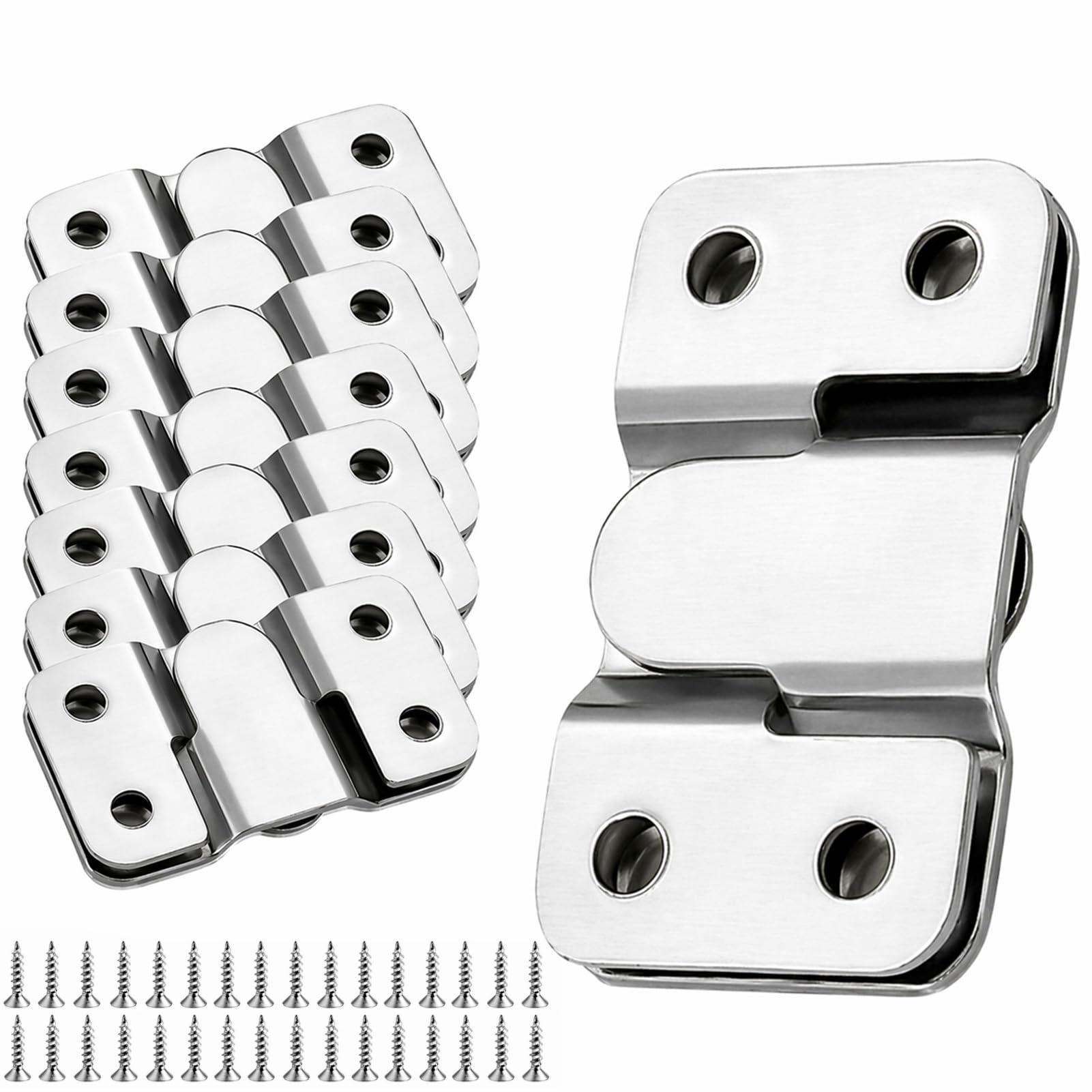 16 Pcs Flush Mount Brackets Interlocking Headboard Wall Fixings, 53mm