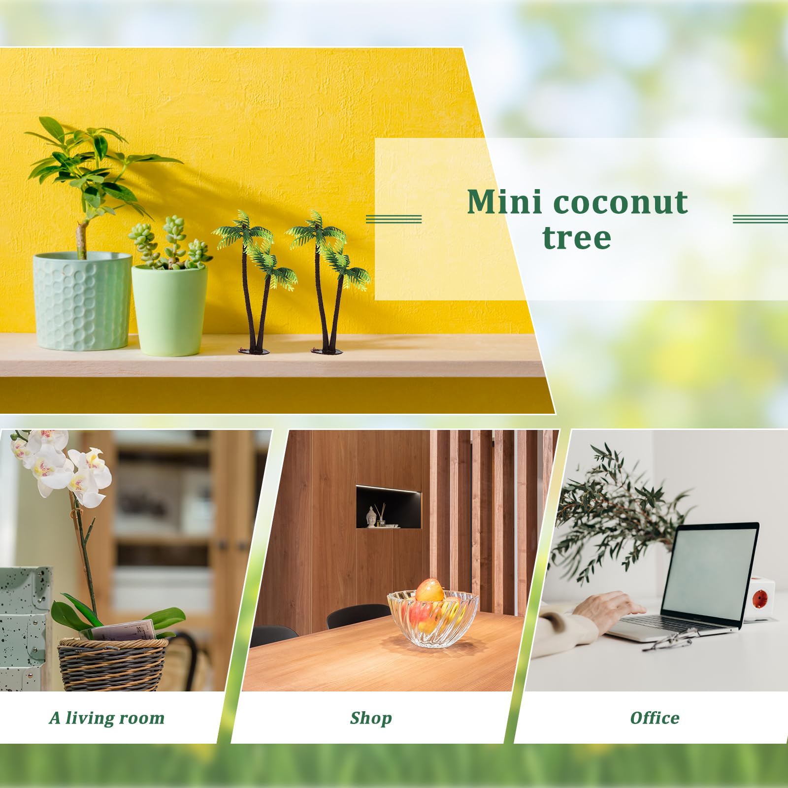 Mini Arbres Tropicaux Palmiers Artificiels pour Aquarium Décoration de Gâteau Diorama 6 Pcs
