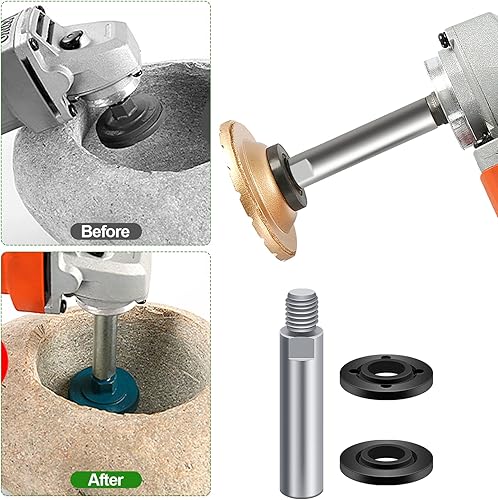 Miniatura 3 de Paquete de 5 accesorios para amoladora angular, 5/8-11, llave inglesa, tuerca de brida y 2 ejes de extensión de 3.937 in, compatible con Makita