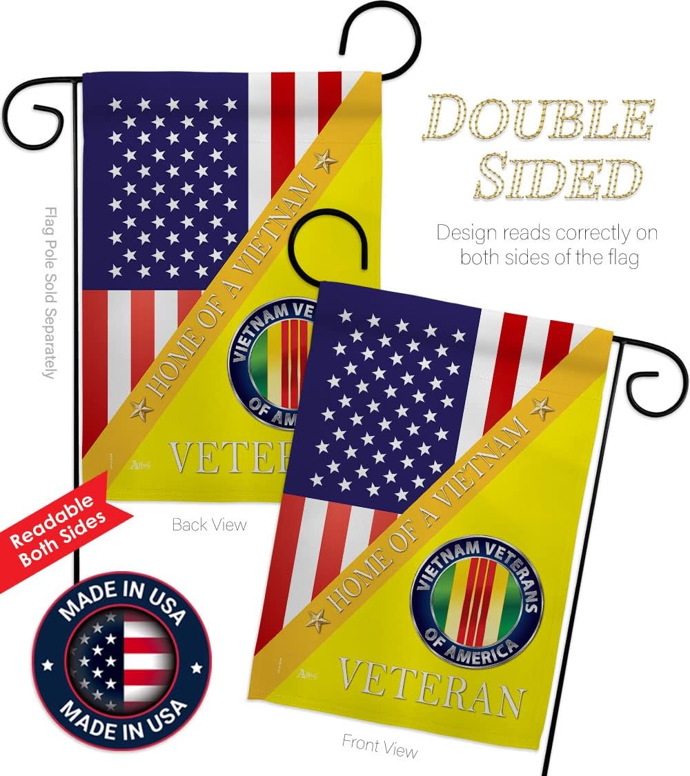 Home of Vietnam Garden Flag - Armed Forces Military Service All Branches Support Honor United State American Veteran Official - House Banner Small Yard Gift Double-Sided Made in USA 13 X 18.5