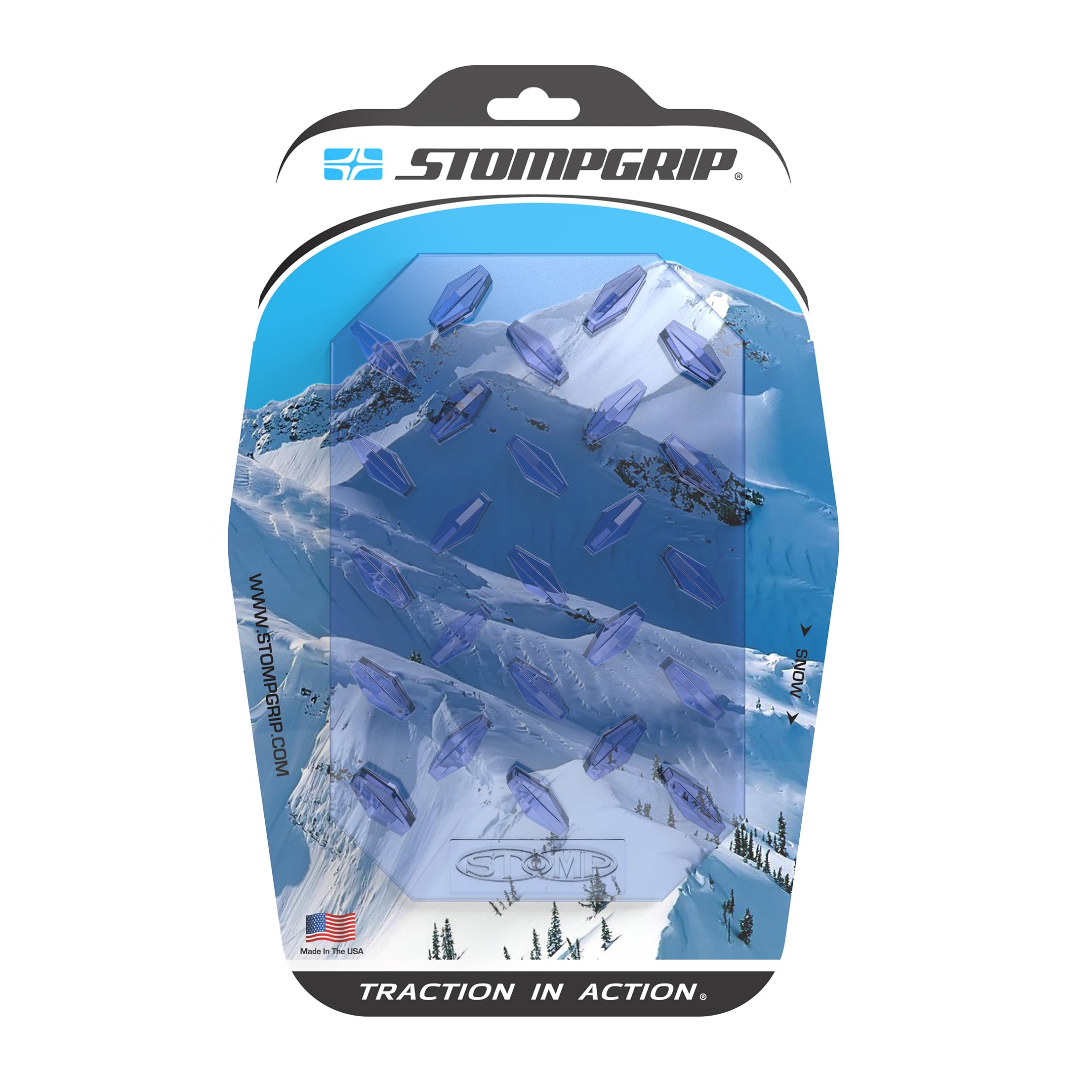 STOMPGRIP Tapis de snowboard de qualité supérieure | Plaque diamant | Collection Old School | Design 3D | Transparent