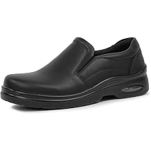 Hawkwell Mens Slip Resistant Arch Support Comfort Crew Shoes - ASTM F3445 Tested Chef Food Service Shoes