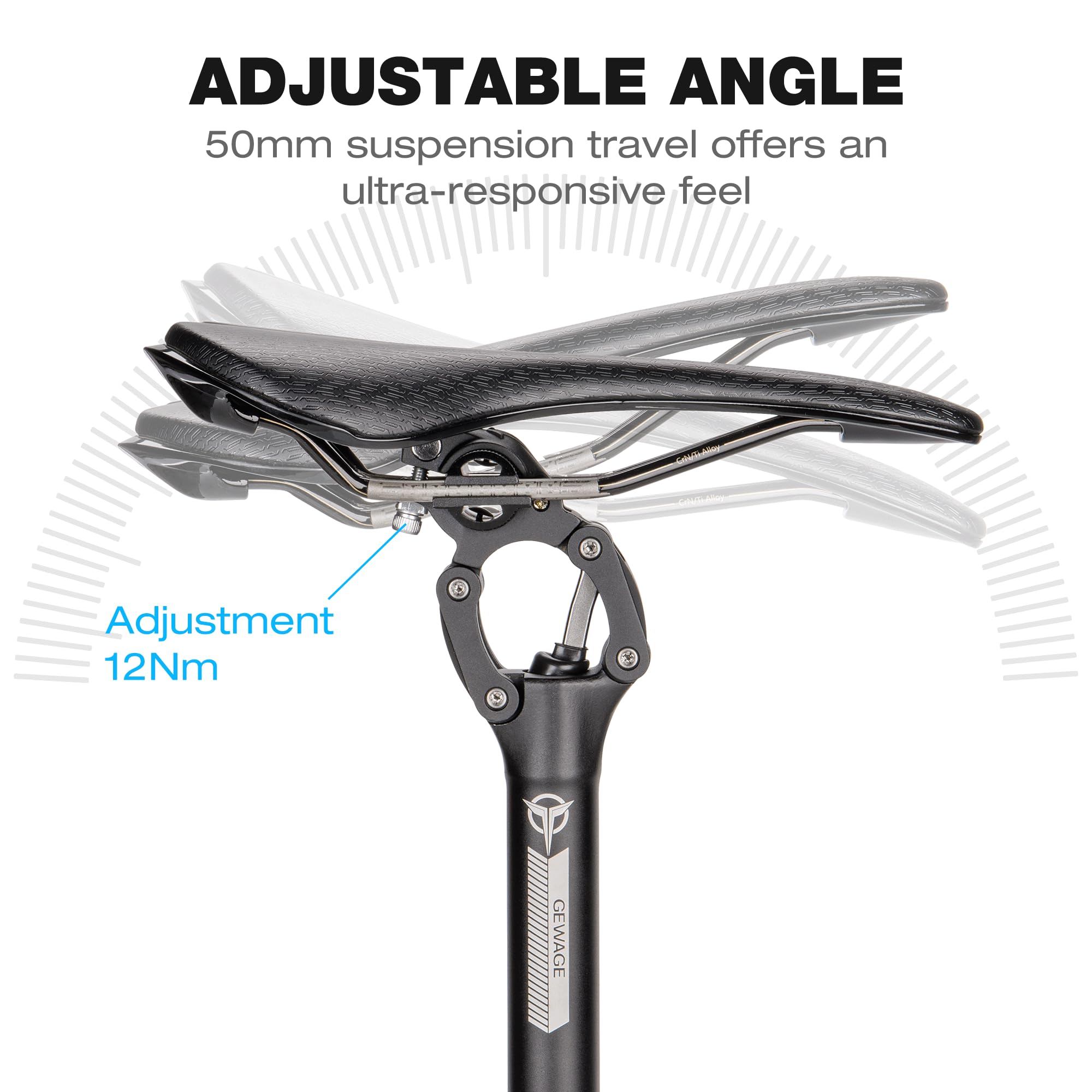 Tige de selle de vélo - 27,2 / 30,9 / 31,6 mm - Tige de selle de vélo - En alliage d'aluminium léger - Tube de selle à quatre maillons - Pour VTT, vélo de route, gravier, hybride et vélos électriques