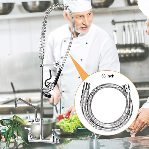 Miniatura 2 de KWODE Manguera de preenjuague de 38 pulgadas, manguera flexible de repuesto de acero inoxidable para todas las marcas de grifos de fregadero de