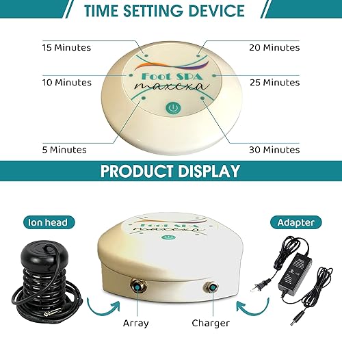 Miniatura 4 de Máquina de desintoxicación iónica para baño de pies, spa portátil que elimina toxinas, remojo de pies, bioenergizador de limpieza personal, recupera