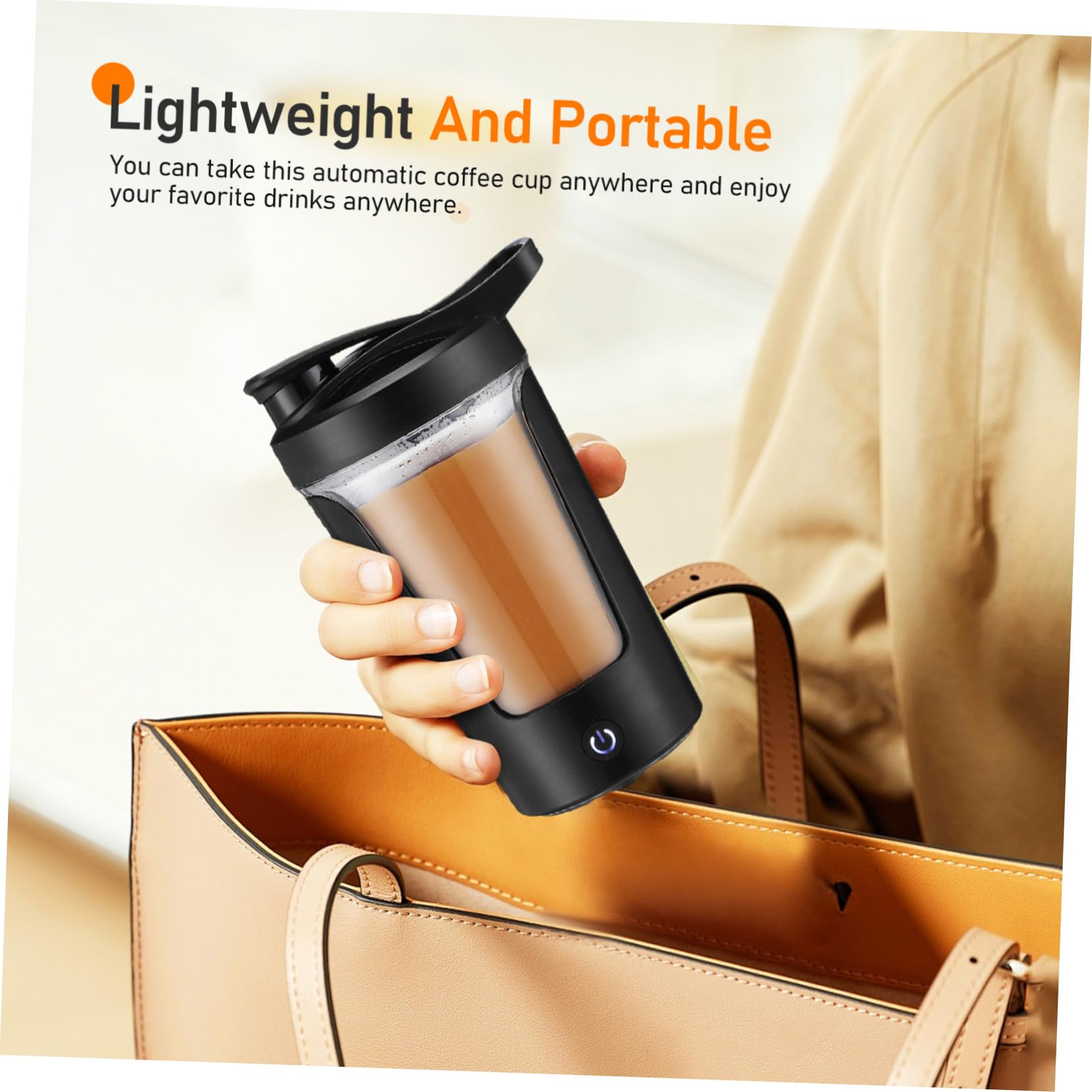 Tasse à Mélanger Automatique Électrique 450ml Noire Rechargeable