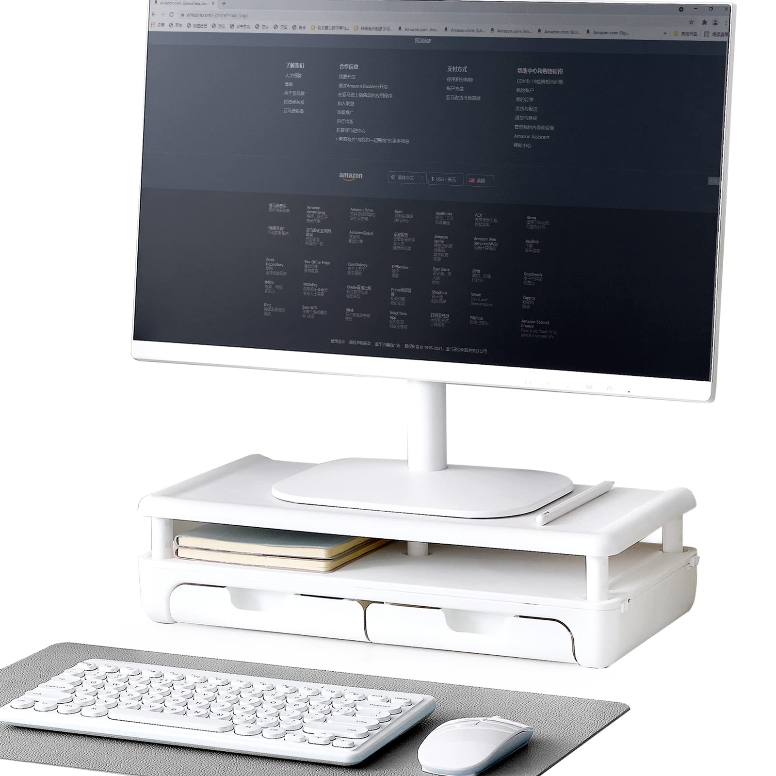Buy Shopwithgreen Computer Monitor Stand with Drawers, Adjustable