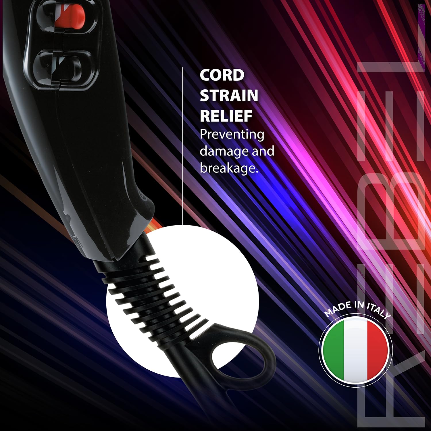 Ionen-Haartrockner Professionell Stylecraft Rebel 2800 | 2800W Haartrockner mit Tourmalionic-Technologie | Diffusor und Konzentrator Inklusive | Rutschfest | Made in Italy