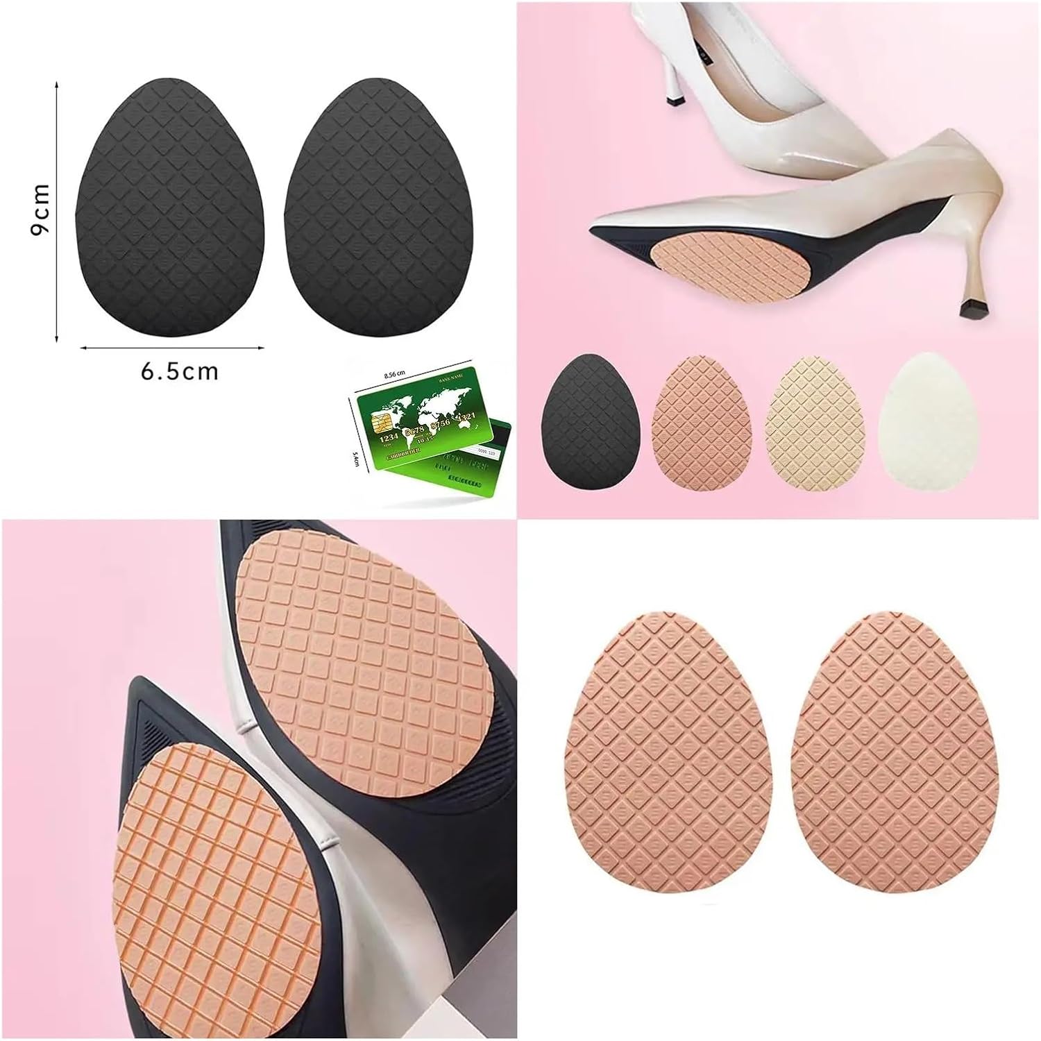10pcs Self-Adhesive Rubber Shoe Sole Protector Wear-Resistant Non-Slip Forefoot Shoes Mat High Heel Repair Accessories
