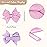 CLLOT Hair Clips for Girls - 50PCS Fully Lined Hair Bows Alligator Clips for Toddlers, Infants, Kids, 25 Pinky Color Pairs