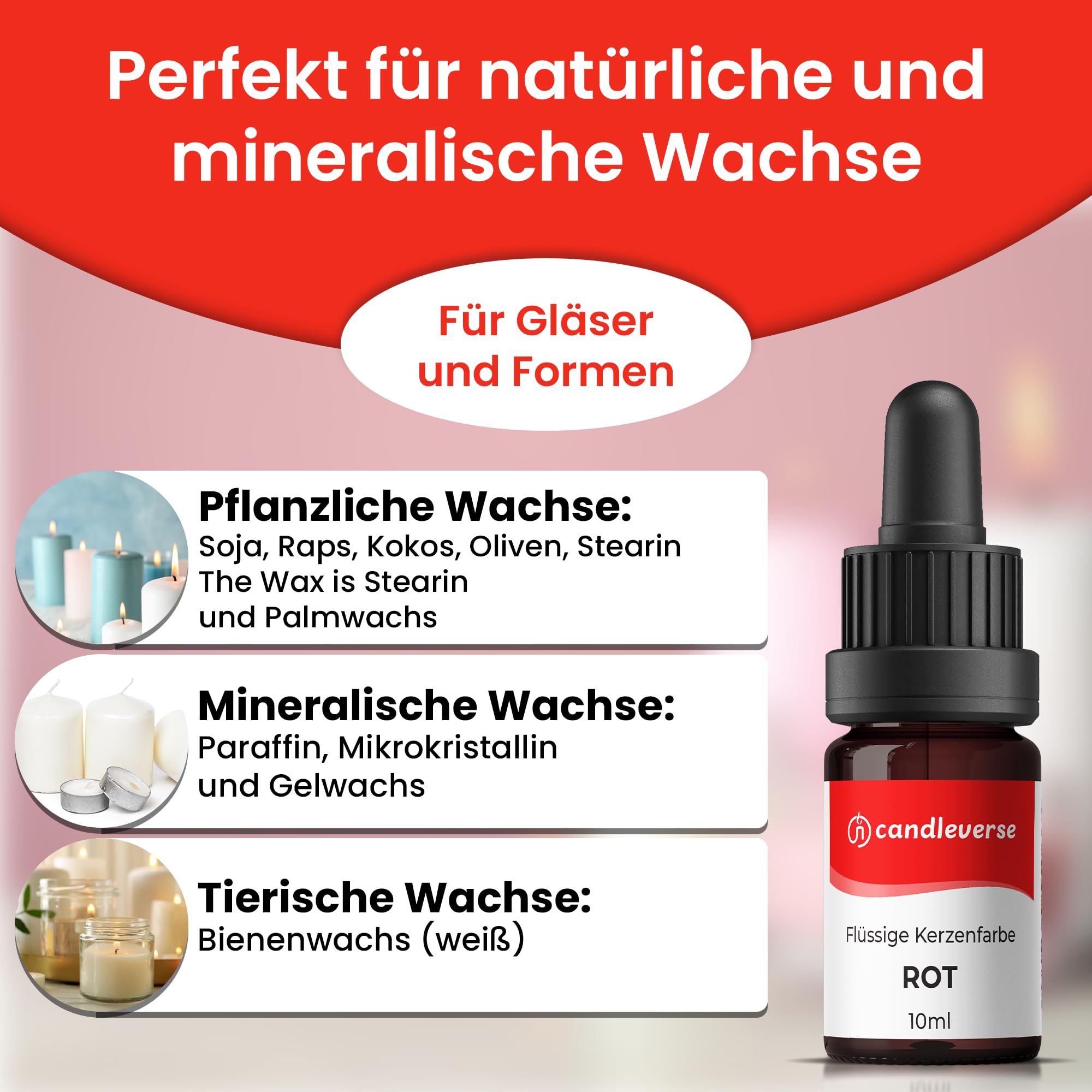 Set di colori per candele liquide di alta qualità, 8 colori altamente concentrati per la produzione di candele fai da te, 10 ml per bottiglia