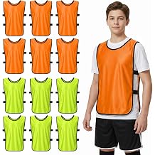 12 Pack Pinnies Team Practice Vests with Resistance Bands, Lightweight Mesh Scrimmage Training Bibs for Coaches
