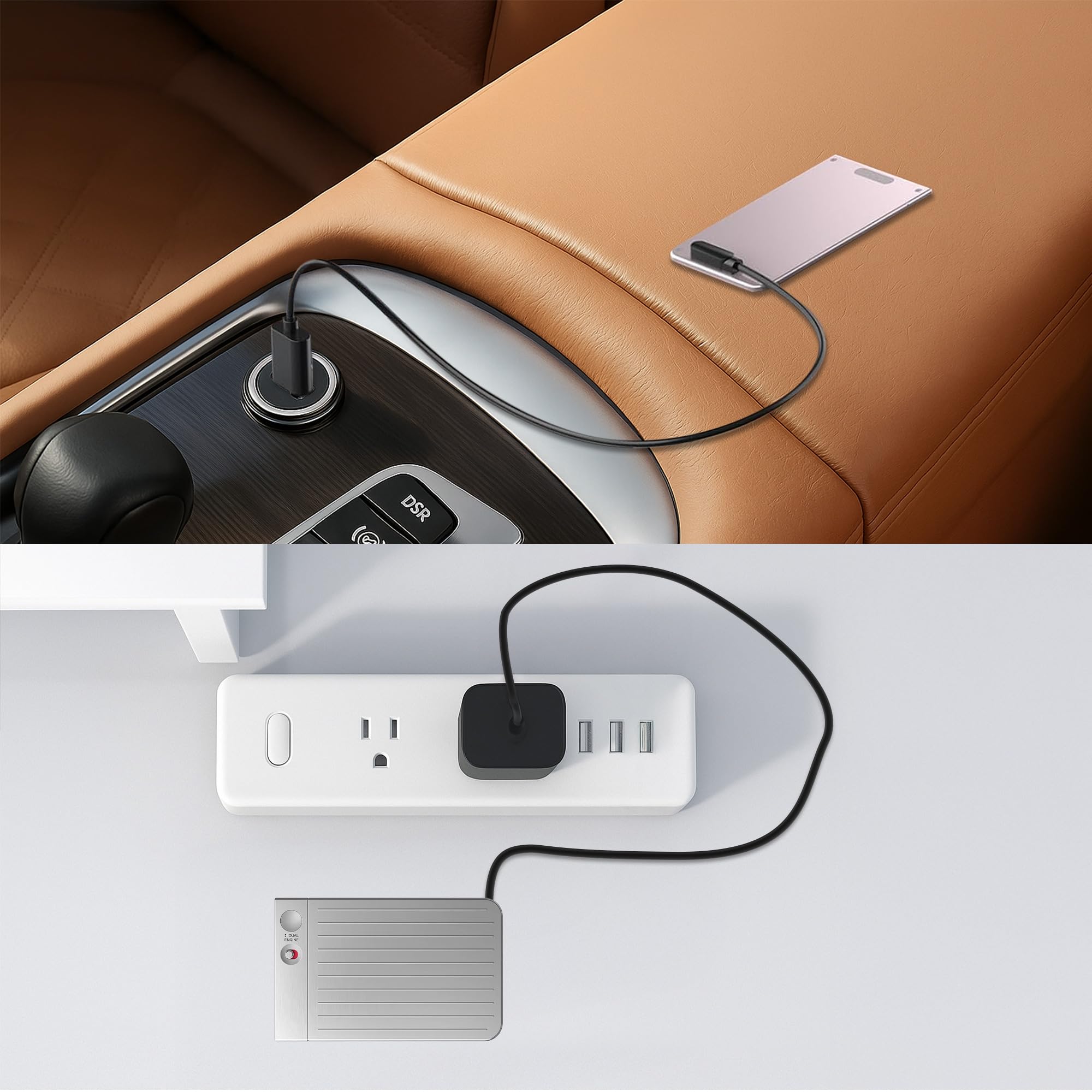 kwmobile Cable Compatible con PLAUD Note AI Voice Recoder Cargador - Cable de Carga para Grabadora de Voz con IA - 100 cm de Longitud con Puerto USB-C