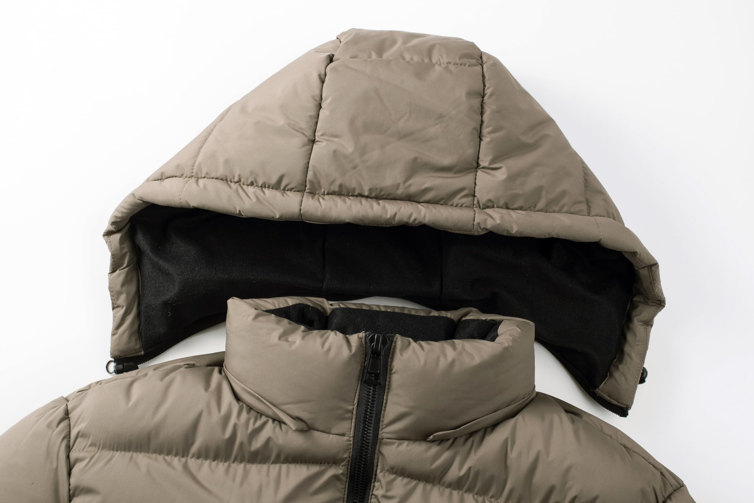 TONY BACKER Giacca Piumino Uomo Invernale Tinta Unita Cappuccio Rimovibile 2803