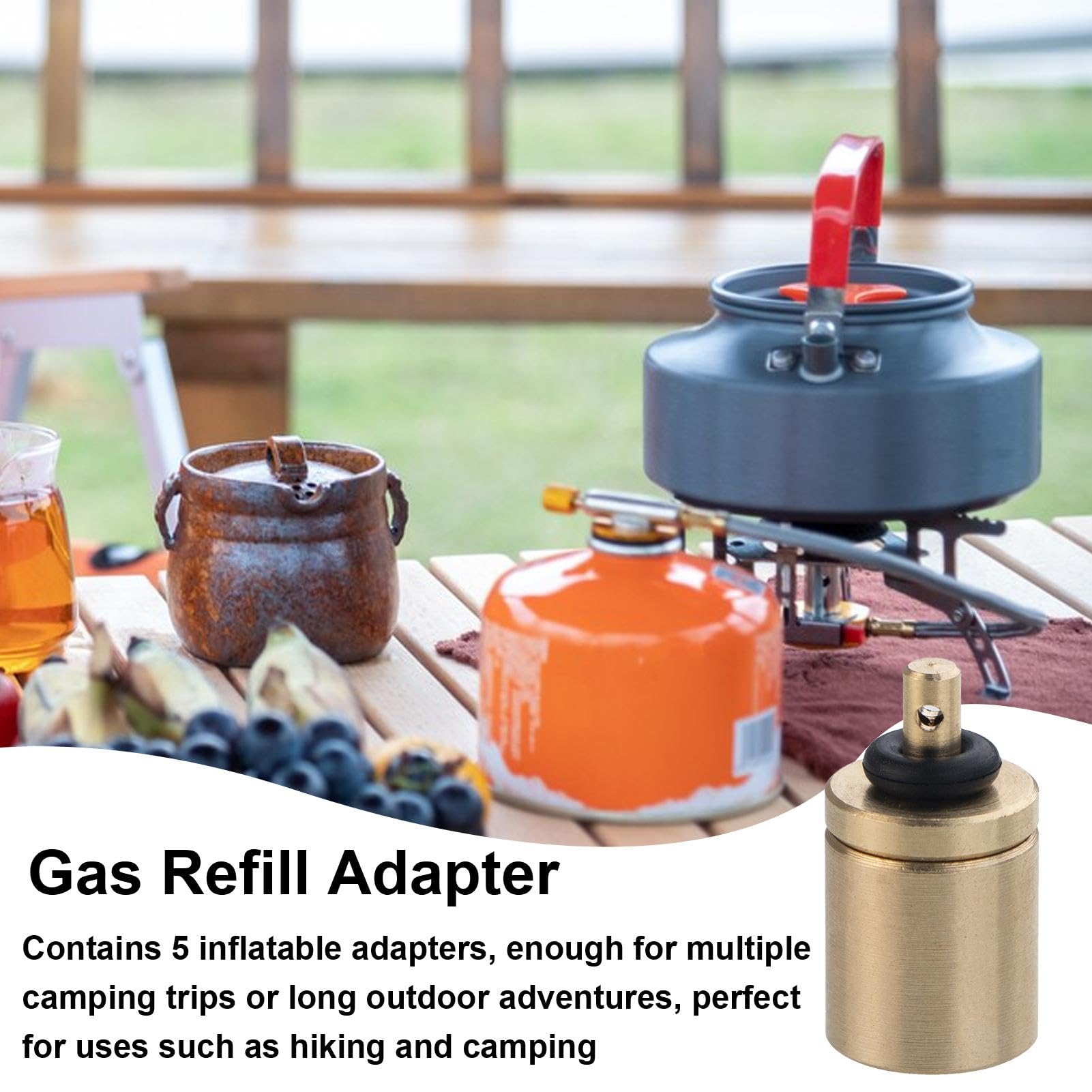 Acheter Adaptateur de recharge de Propane pour cuisinière à gaz de Camping en plein air, brûleur à cylindre plat Lpg