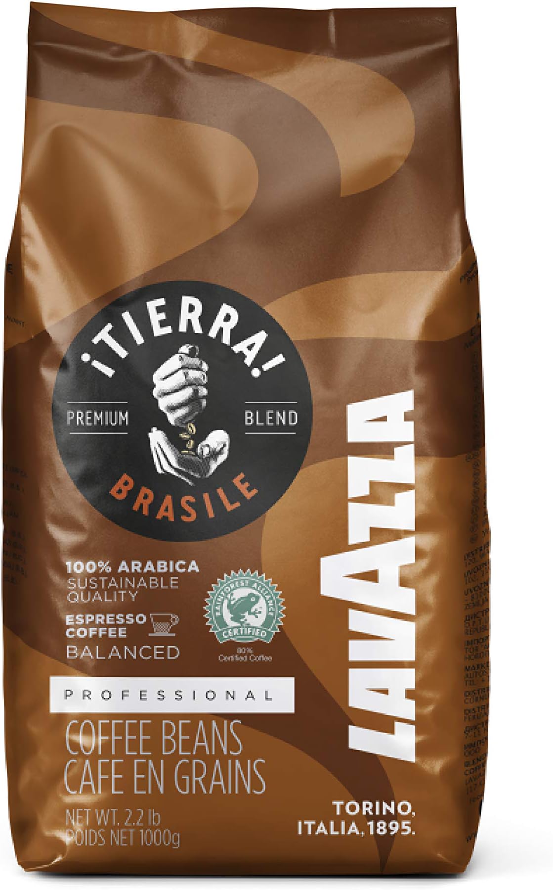 Lavazza Tierra Brasile Arabica Coffee, 1.00 kg, CD-Lavazza Tierra Brasile - 100% Arabica
