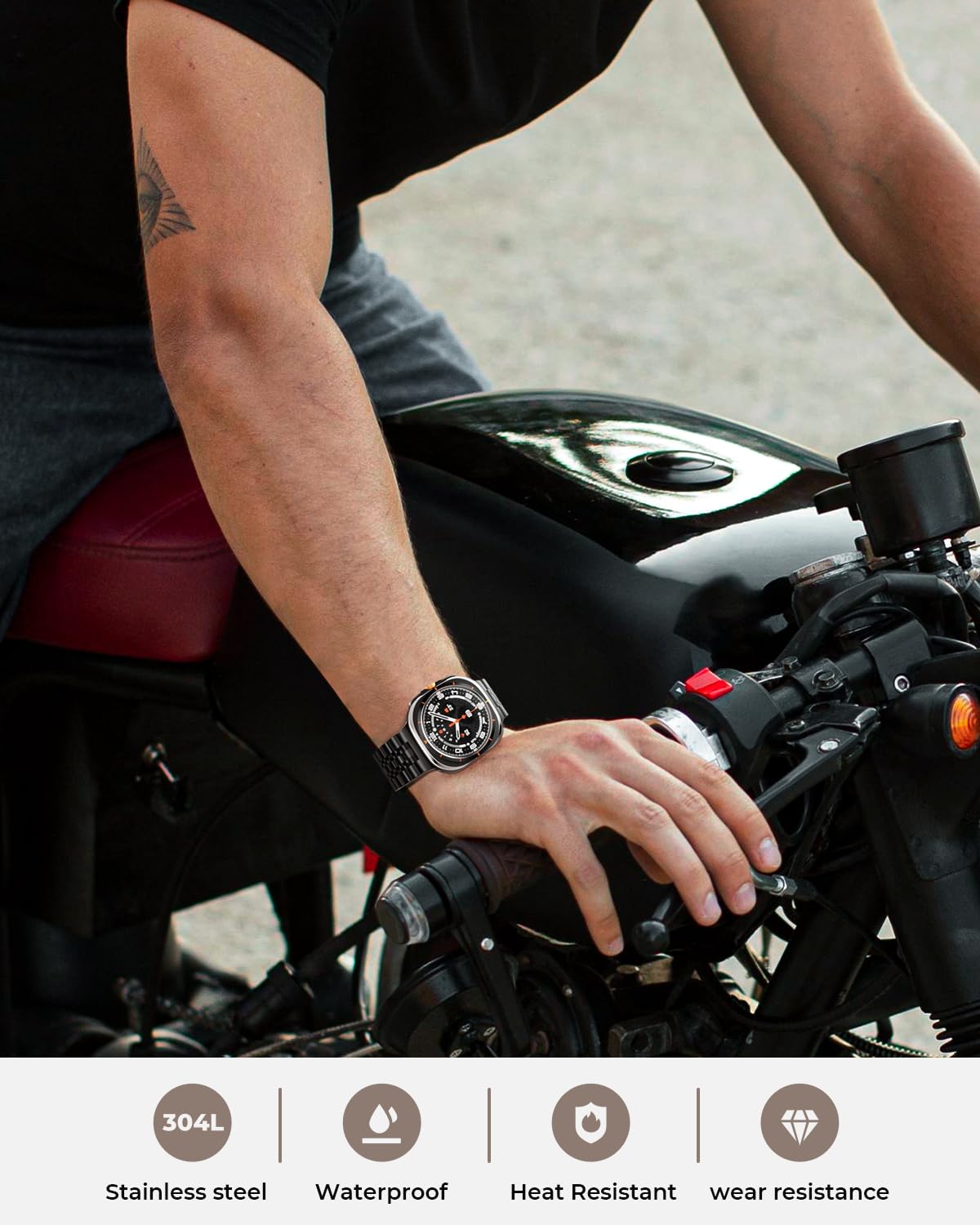 SUNDAREE Compatibile con Cinturino Samsung Galaxy Watch Ultra 47MM,No Gap Uomo Donna Lucente Metallo Acciaio Orologio Cinturini Ricambio Smartwatch Band per Galaxy Watch Ultra SM-L705,Nero