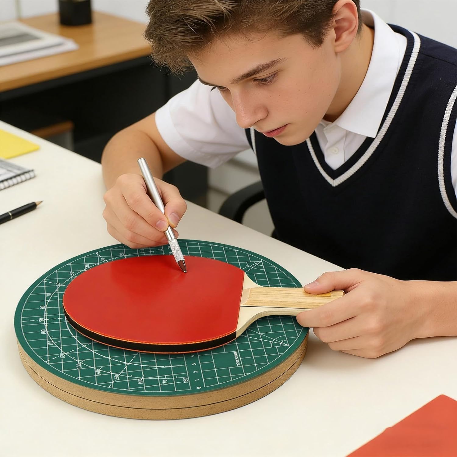 Table Tennis Cutting Board,Professional Flat Non Slip DIY Tool,Table Tennis Cutting Board - for Adults Professionals Enthusiasts Beginners Amateurs Family
