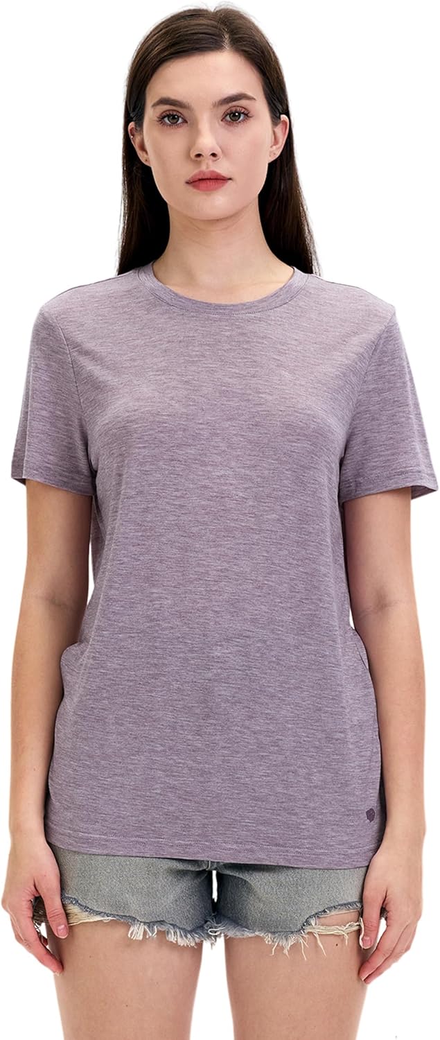 Iguana Womens Merino Wool & Tencel Base Layer Lightweight Wicking T-Shirt Short Sleeve Tee for Hiking - Image 5
