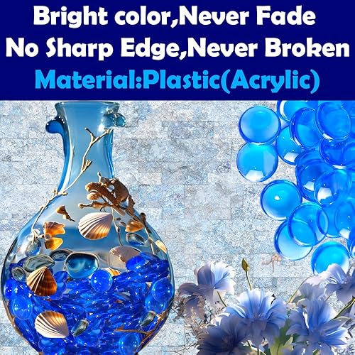 Miniatura 2 de HappyFiller 630 PCS Canicas Planas de Acrílico Gemas de Cristal Falsas para Rellenos de Jarrones de Vidrio, Manualidades, Confeti de Fiesta, Centros