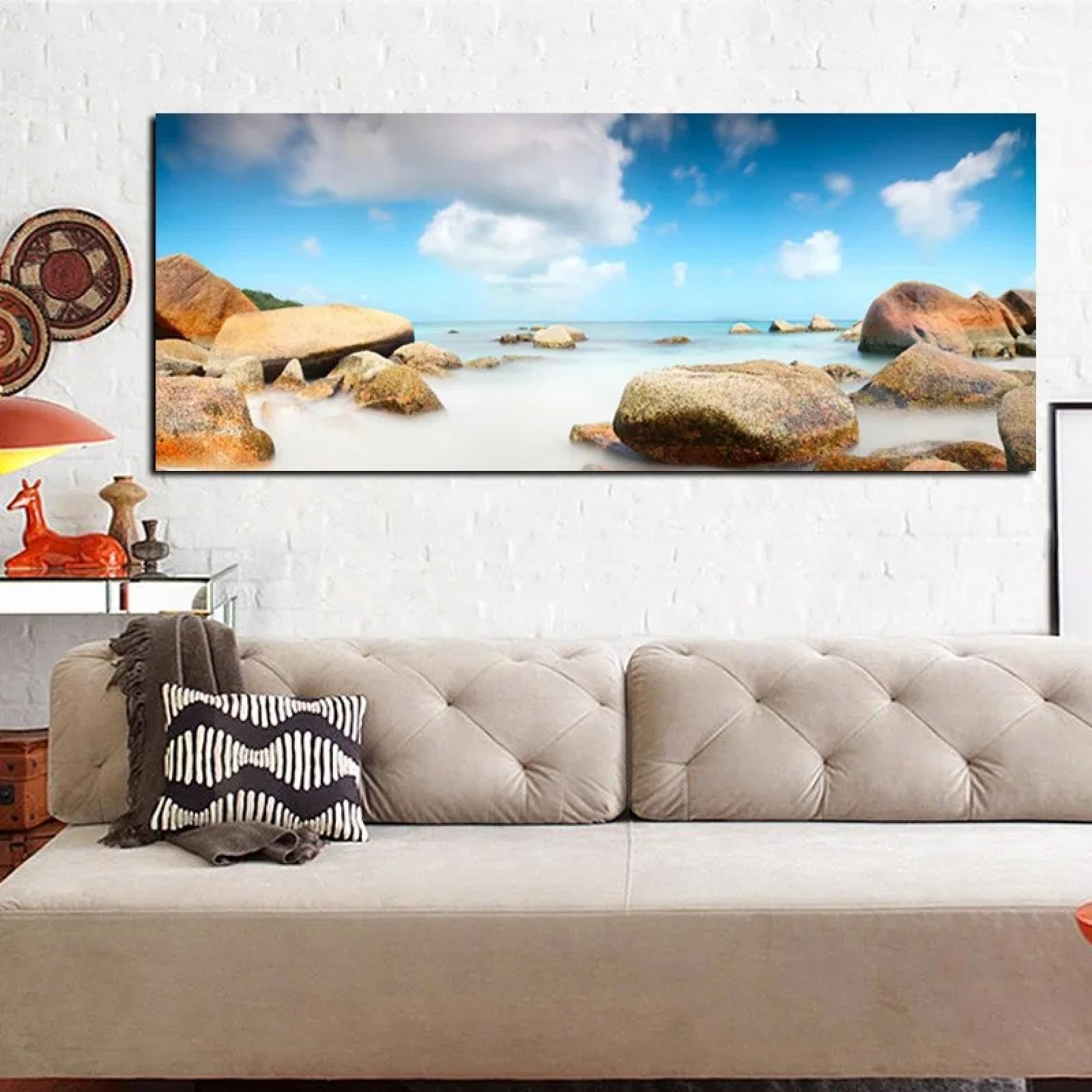 Impression moderne sur toile océan et pierres de mer - 8