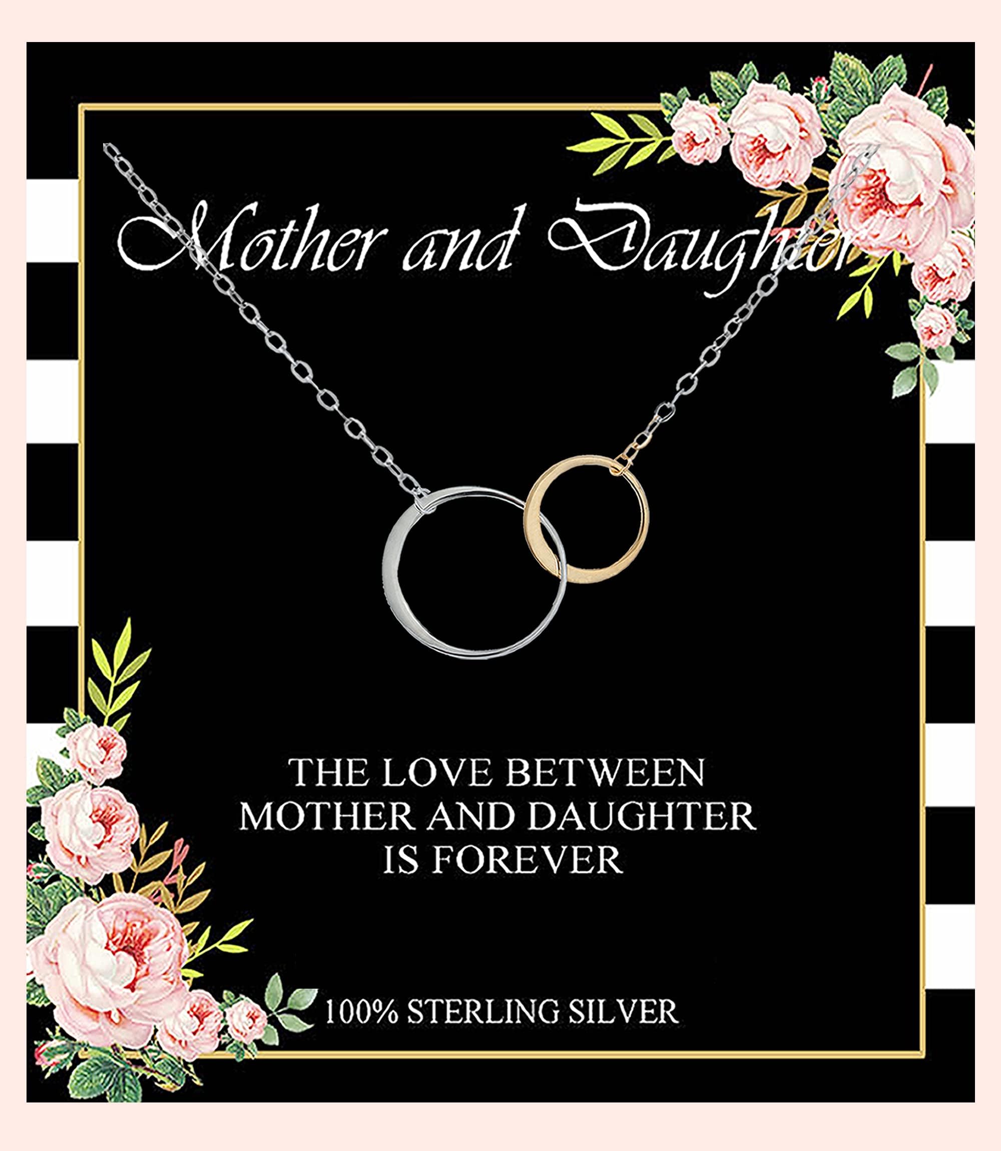 creatiqueMother Daughter Necklace - Interlocking Circles Necklace, Mothers Day Jewelry Gifts, Mother's Day Necklaces, Mom and Daughter Necklace - Mother and Daughter Necklace