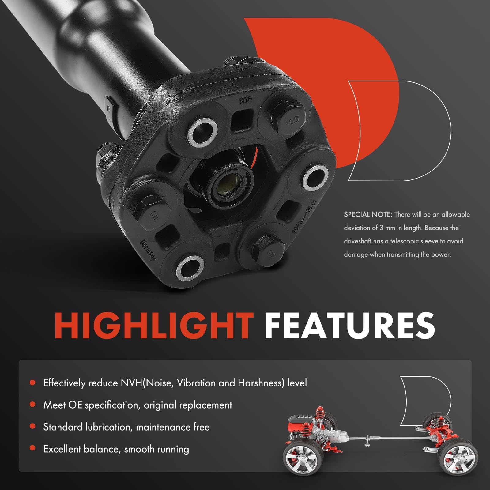Amazon.com: A-Premium Rear Complete Drive Shaft Prop Shaft 