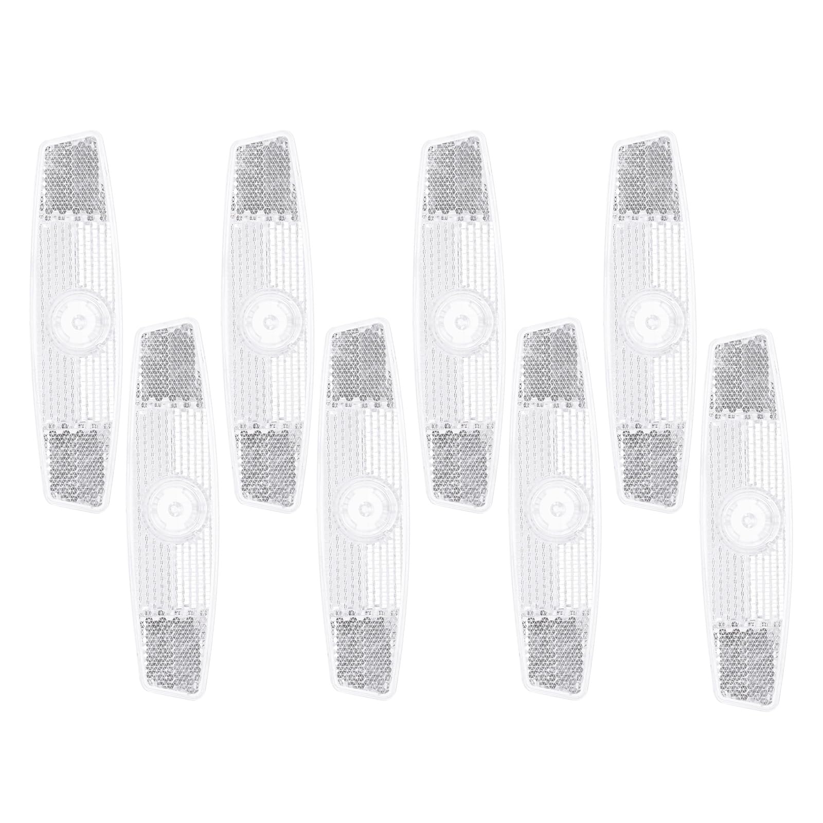 PATIKIL Bike Wheel Reflectors, 8 Pcs Plastic Universal Rectangle Safety Bicycle Wheel Rim Reflective Warning Reflective for Trailer Mountain Bike Bicycles Night Riding, White