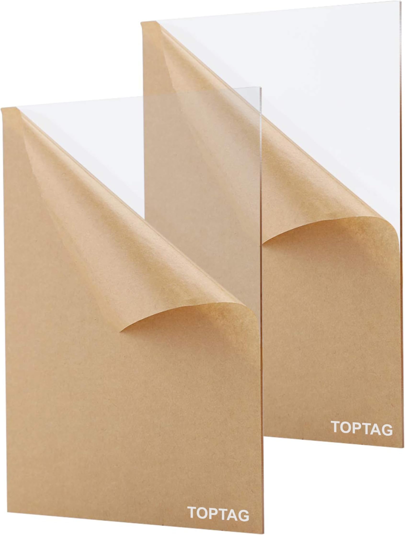 Acrylic Sheet 2mm Cast Acrylic Sheets, 12"X18" Clear/Transparent Acrylic for Art & Craft, Painting, School Projects, Signage, DIY, Office, Wedding, Decorations, Photo Frames (2 Sheets)