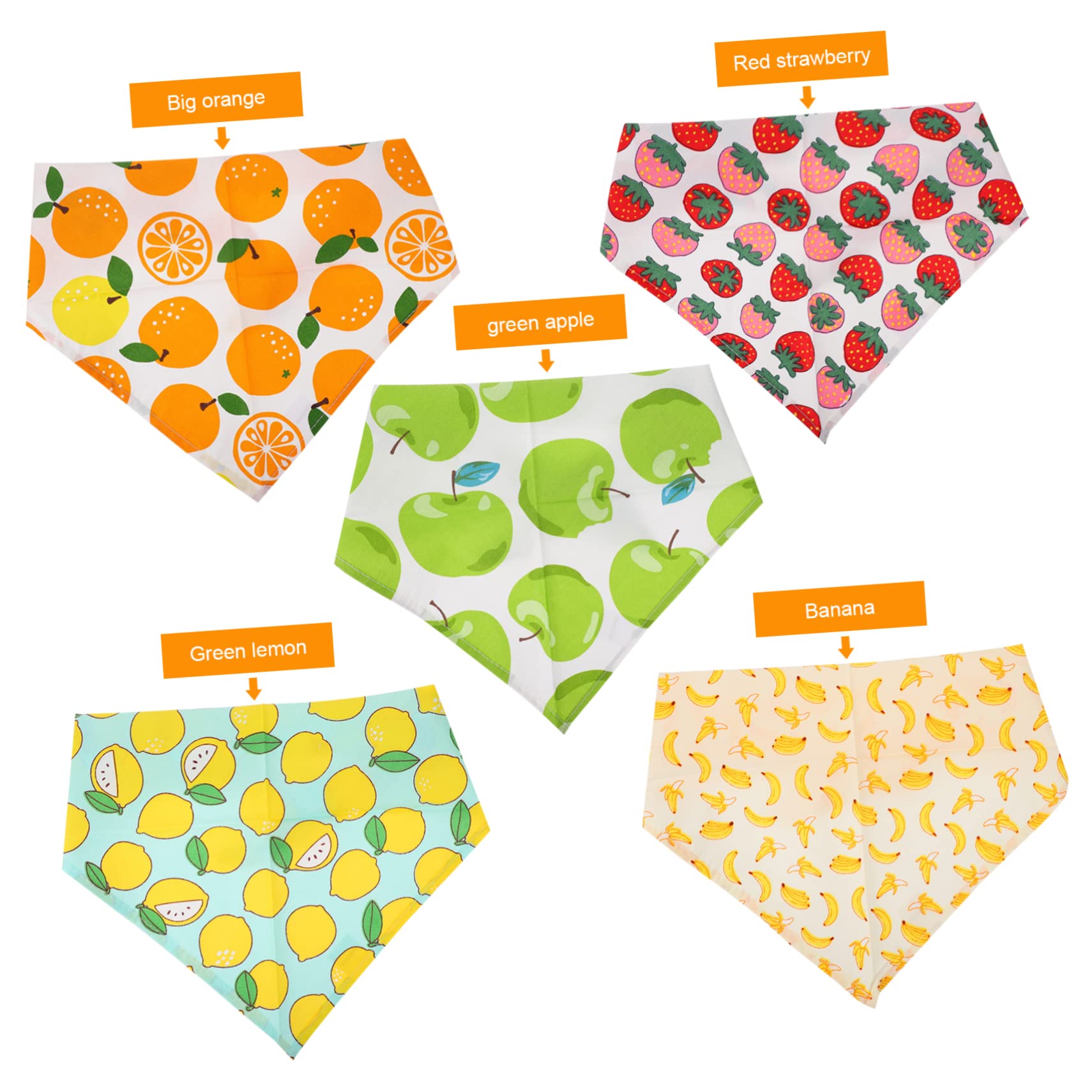 INOOMP 10stücke Hundebandanas Aus Verstellbare Haustierhalstücher Mit Fruchtigem Muster Für Hunde Und Katzen Saugfähige Pet Scarves Für Jeden Tag Und Besondere Anlässe