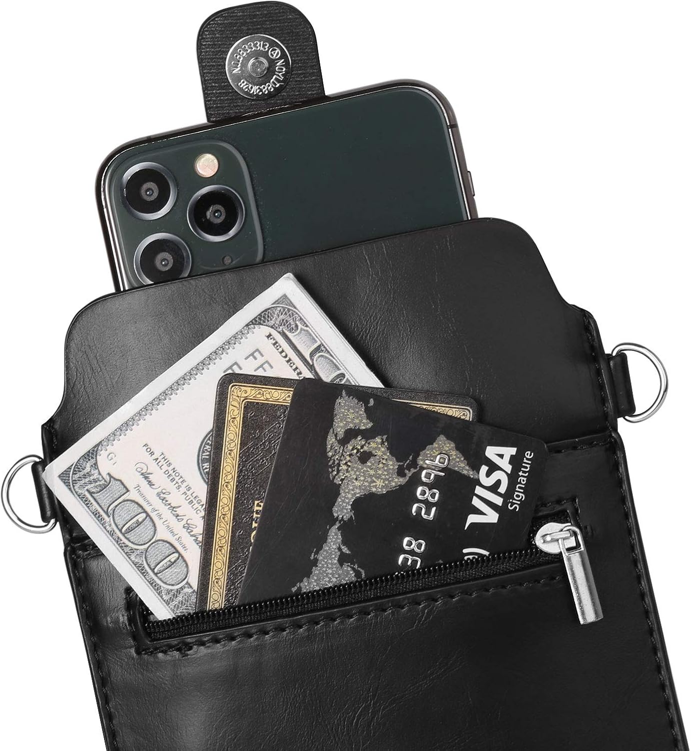 Women Crossbody Bag with Touch Screen Window Small Cell Phone Purse Shoulder Pouch for iPhone 17 Pro, 16 15 14 13 12 11 Pro Max Samsung Galaxy S25 S24 S23 S22 Plus Google Pixel 10 9 Pro 9a 8 7 (Black) - Image 3