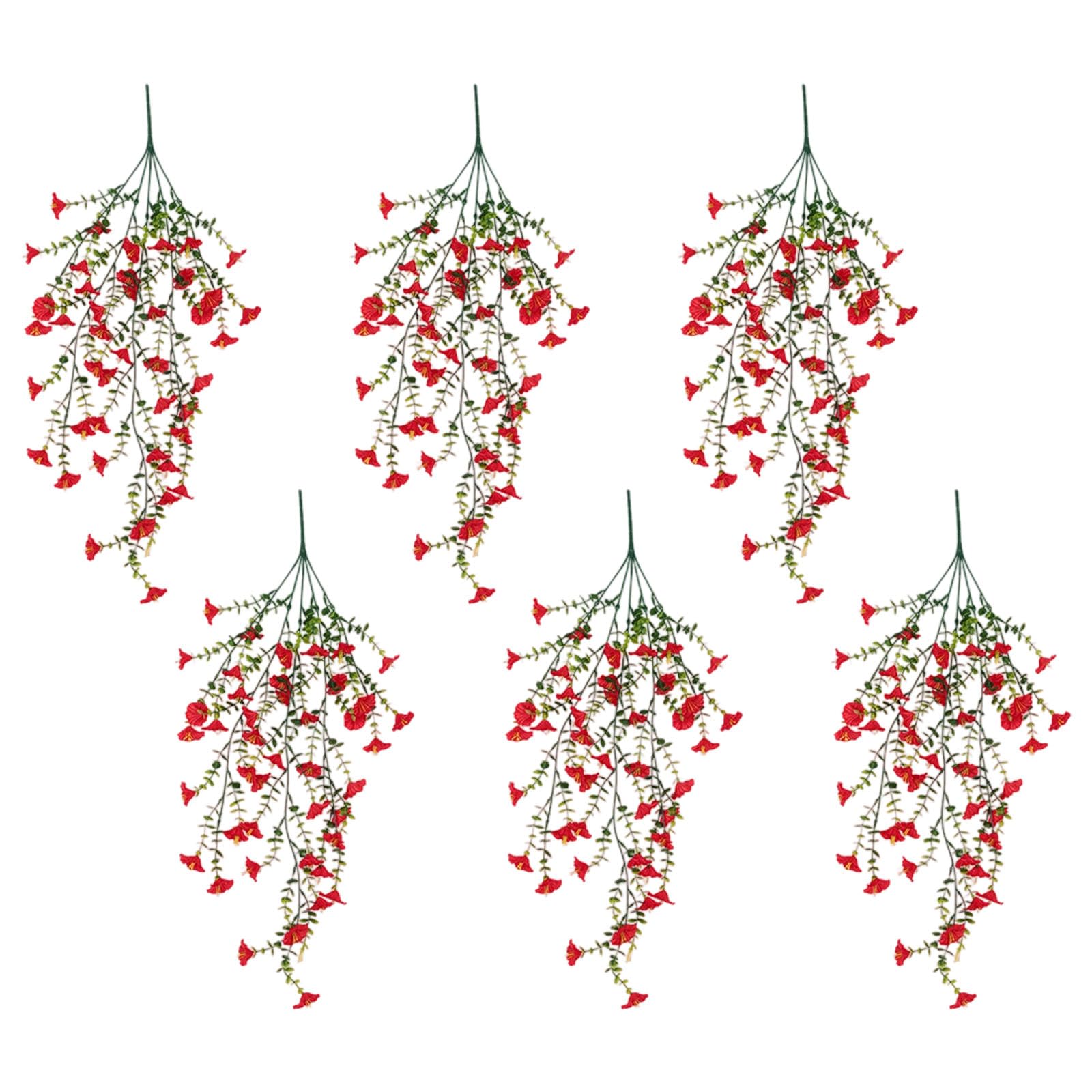 TFAOYS 6Pcs Artificial Hanging Flower Plant for Garden Yard Patio Wedding Artificial Hanging Plant for Outdoor and Indoor Wedding Party Centerpieces