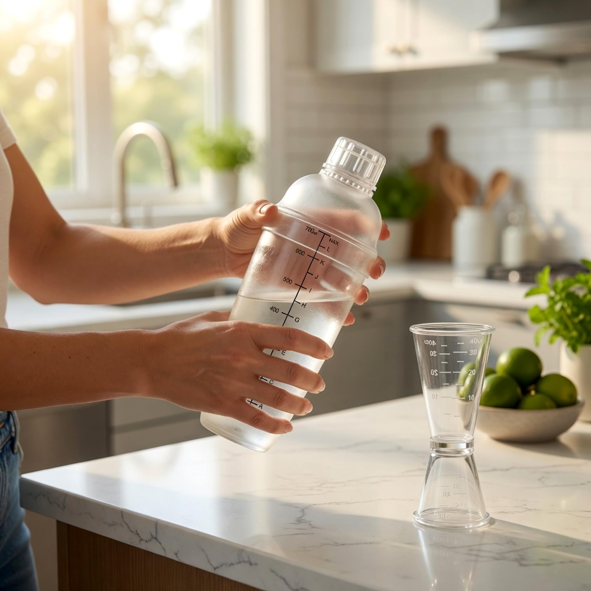 Homestia Moderno Plástico 3 piezas Coctelera mezclador glassleak libre antideslizante superficie, martillo