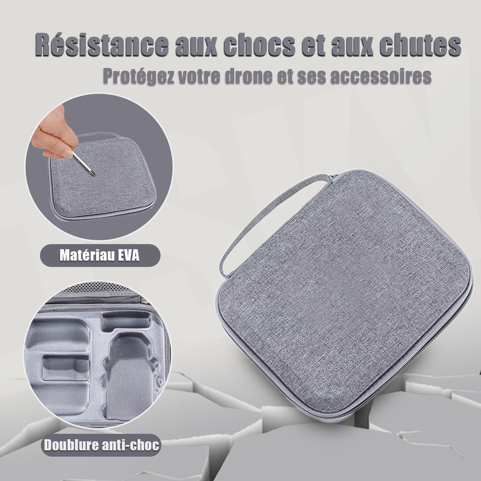 Mini 4K/Mavic Mini2/Mini 2 SE Étui Portable Dure Cas Voyage | Sac de Rangement Portable pour DJI Mini 4K / Mini 2 SE/Mini2 et Accessoires de contrôleur,Gris