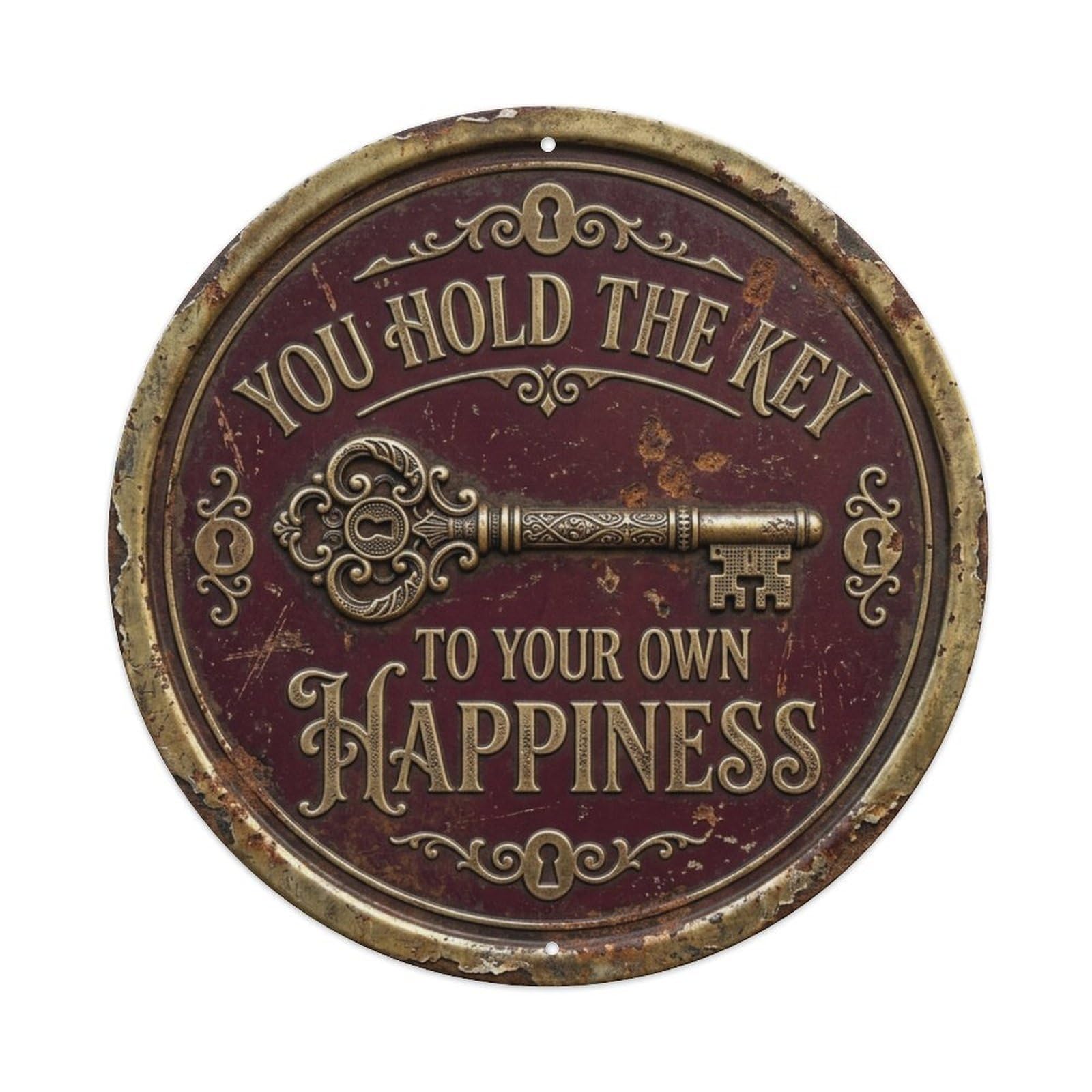 Key Unlock Possibility Entryway Vintage Metal Tin Sign Plaque Wall Decor for Cafe, Club Bar, Office, Garden Metal Poster 8x8Inch