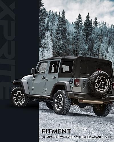 Miniatura 34 de Xprite Cubierta de tapa de tanque de gas con bloqueo compatible con Jeep Wrangler 2018-2025 JL y JLU 2/4 puertas ilimitadas, cubierta de puerta