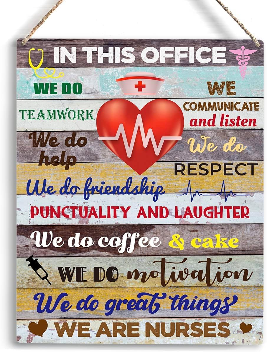 Nurse-2 Nurse Office Rules Metal Tin Sign In This Office Metal Wall Art Vintage Decor Plaque For Hospital Bar Restaurant Dorm Club Garage 24X32 Inch