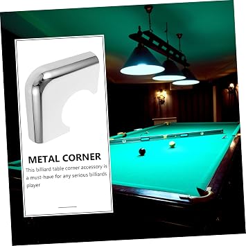 VANZACK Pool Table Corner Protector Billiard Table Pool Corner Bracket Metal Guard Protector Plates Hardware Accessories 7.28 X 7.28 X 1.49 in 1 Pack