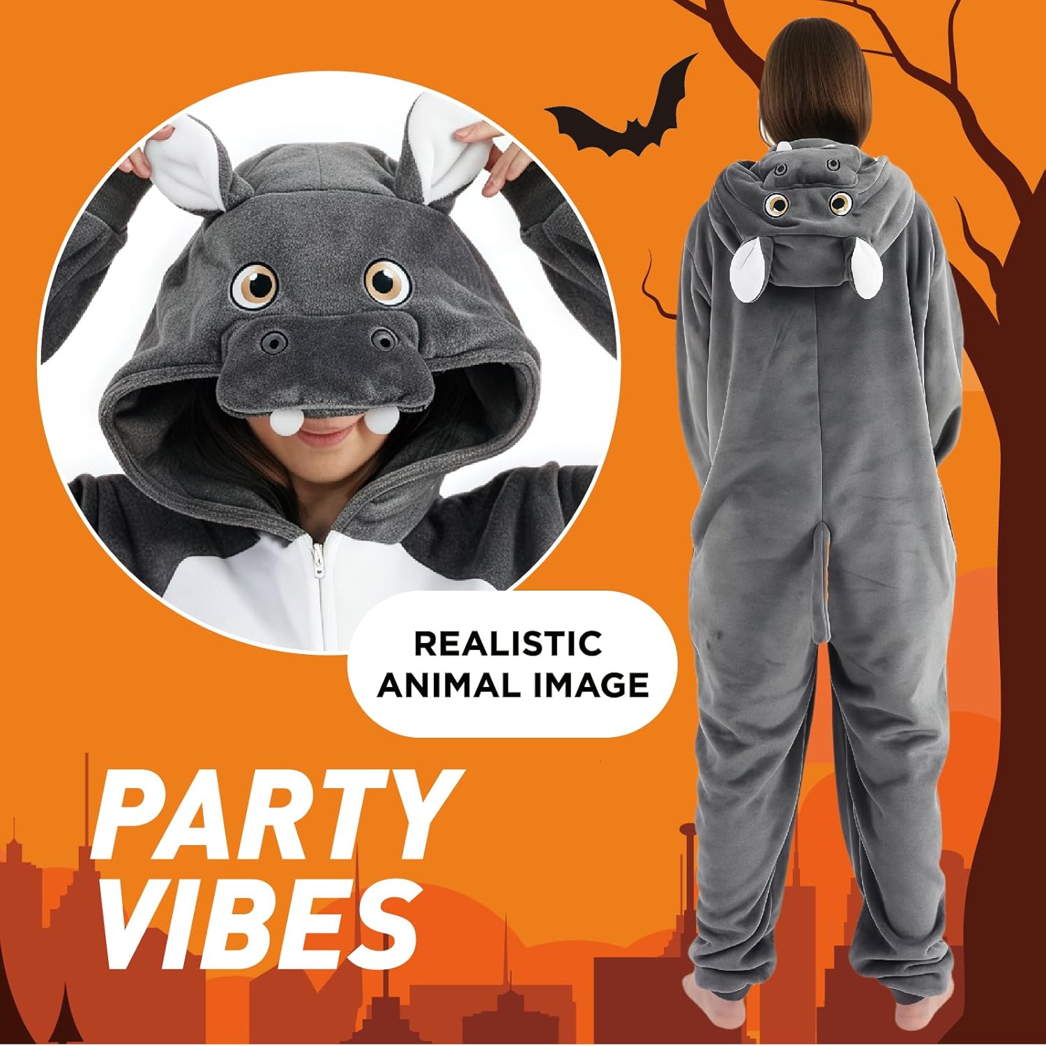 Unisex Adult Onesie Pajamas,Flannel Hooded Sleepwear Halloween Costumes Animal Cosplay Homewear - Image 3