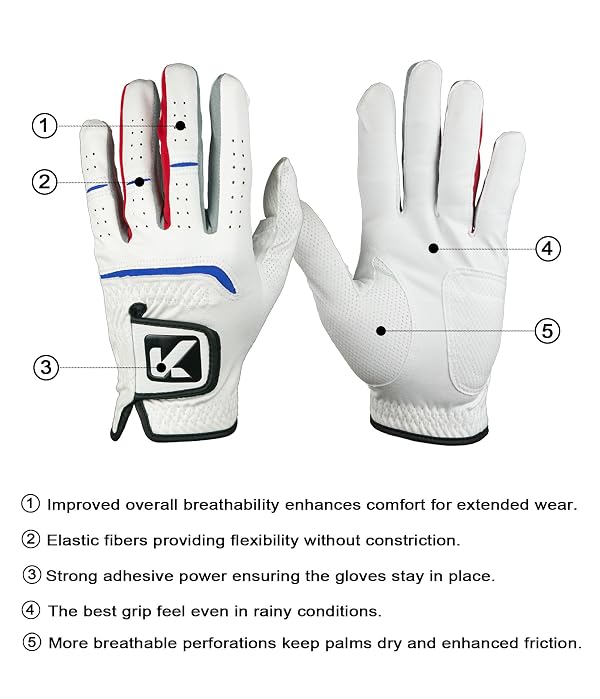 KICAS Nano Materials Golf Gloves, 2-Pack, Breathable and Washable, for Right and Left-Handed Golfers (X-Large, Worn on Right) by KICAS - Image 2